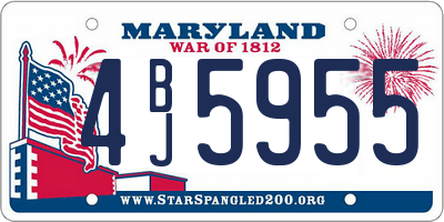 MD license plate 4BJ5955
