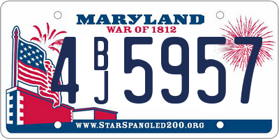 MD license plate 4BJ5957