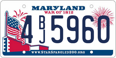 MD license plate 4BJ5960