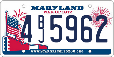 MD license plate 4BJ5962