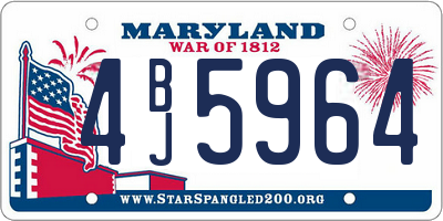 MD license plate 4BJ5964