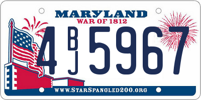 MD license plate 4BJ5967