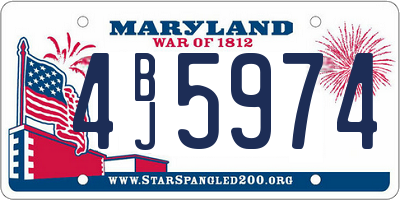 MD license plate 4BJ5974
