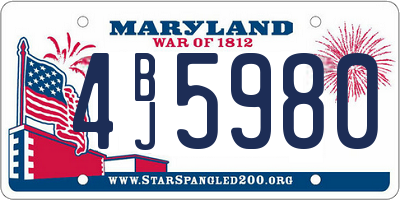 MD license plate 4BJ5980
