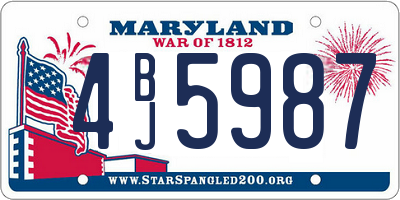 MD license plate 4BJ5987