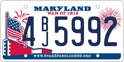 MD license plate 4BJ5992