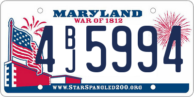 MD license plate 4BJ5994