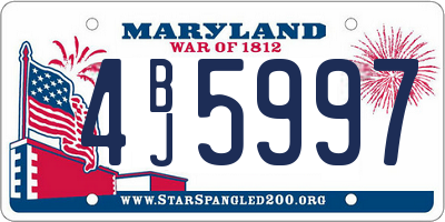 MD license plate 4BJ5997