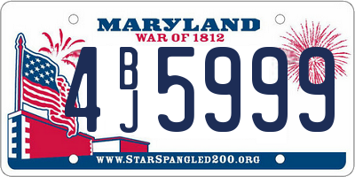 MD license plate 4BJ5999