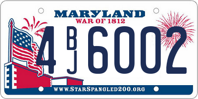 MD license plate 4BJ6002