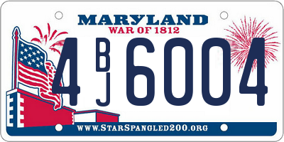 MD license plate 4BJ6004