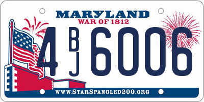 MD license plate 4BJ6006