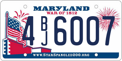 MD license plate 4BJ6007