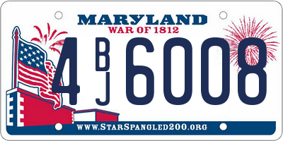MD license plate 4BJ6008