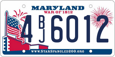 MD license plate 4BJ6012