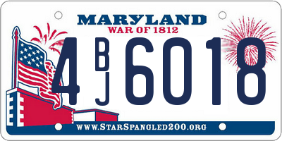 MD license plate 4BJ6018