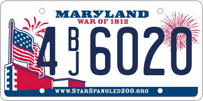 MD license plate 4BJ6020