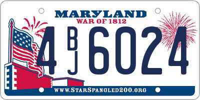 MD license plate 4BJ6024