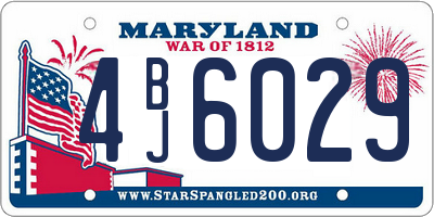 MD license plate 4BJ6029