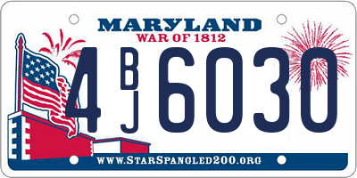 MD license plate 4BJ6030