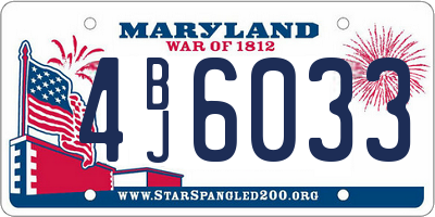 MD license plate 4BJ6033