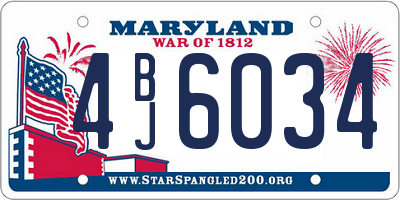 MD license plate 4BJ6034