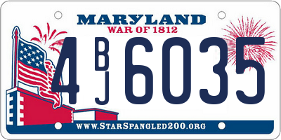 MD license plate 4BJ6035