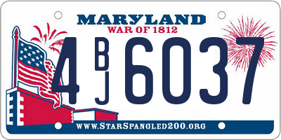 MD license plate 4BJ6037