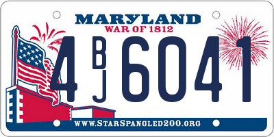 MD license plate 4BJ6041