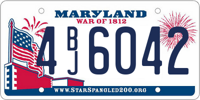 MD license plate 4BJ6042