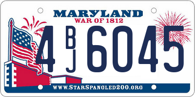 MD license plate 4BJ6045