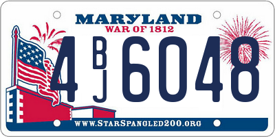 MD license plate 4BJ6048