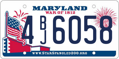 MD license plate 4BJ6058