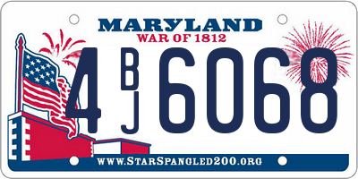 MD license plate 4BJ6068
