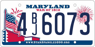 MD license plate 4BJ6073