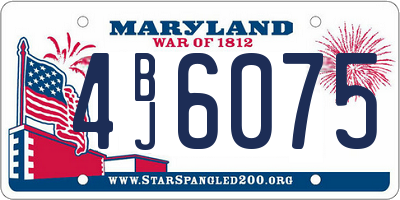 MD license plate 4BJ6075