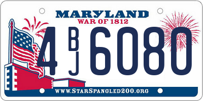 MD license plate 4BJ6080