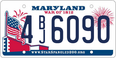 MD license plate 4BJ6090