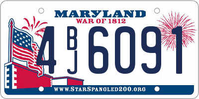 MD license plate 4BJ6091