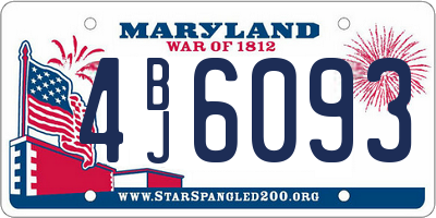 MD license plate 4BJ6093