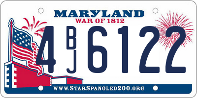 MD license plate 4BJ6122