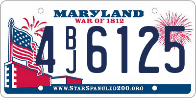 MD license plate 4BJ6125