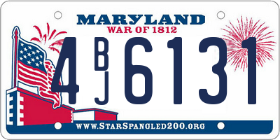 MD license plate 4BJ6131