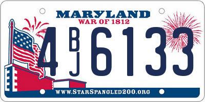 MD license plate 4BJ6133