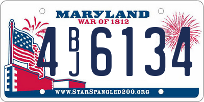 MD license plate 4BJ6134