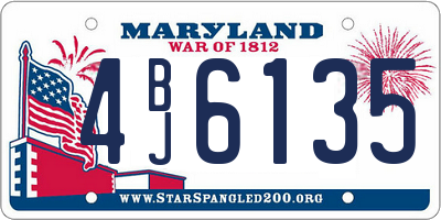 MD license plate 4BJ6135