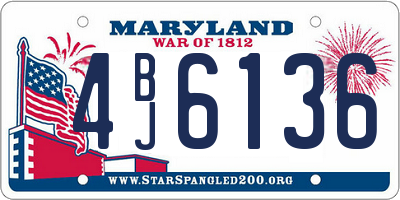 MD license plate 4BJ6136