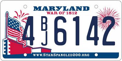 MD license plate 4BJ6142