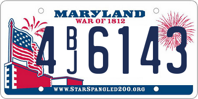 MD license plate 4BJ6143