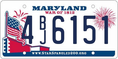 MD license plate 4BJ6151